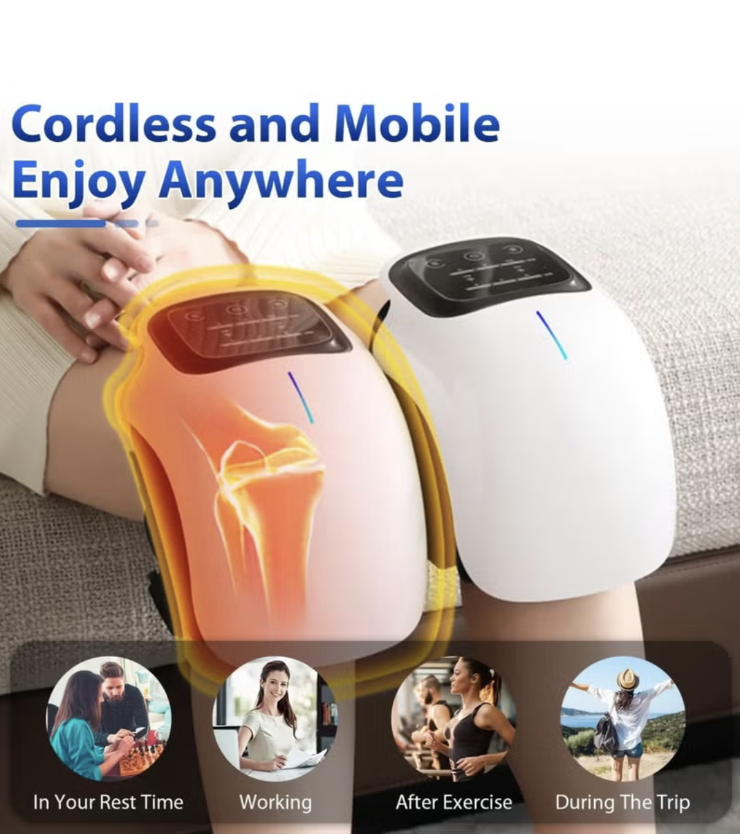 Electric Knee Massager with Heating and Vibration – Rechargeable Portable Knee Massager for Joint Pain, Injury Relief mobile detail 3