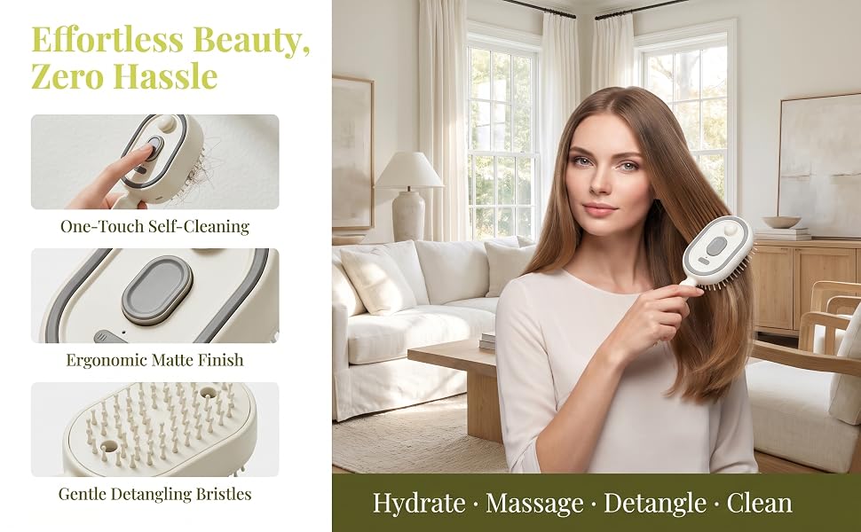 Electric Spray Air Cushion Massage Comb, Anti-Frizz Misting Hair Brush, 5-in-1 electric spray hair brush air cushion mobile detail 3