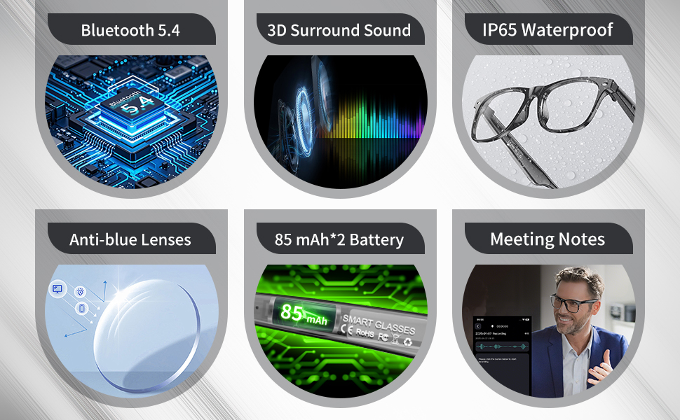 AI Smart Translation Glasses with Color-Changing Lenses & Built-In Speakers for Travel, Meetings and Business mobile detail 4