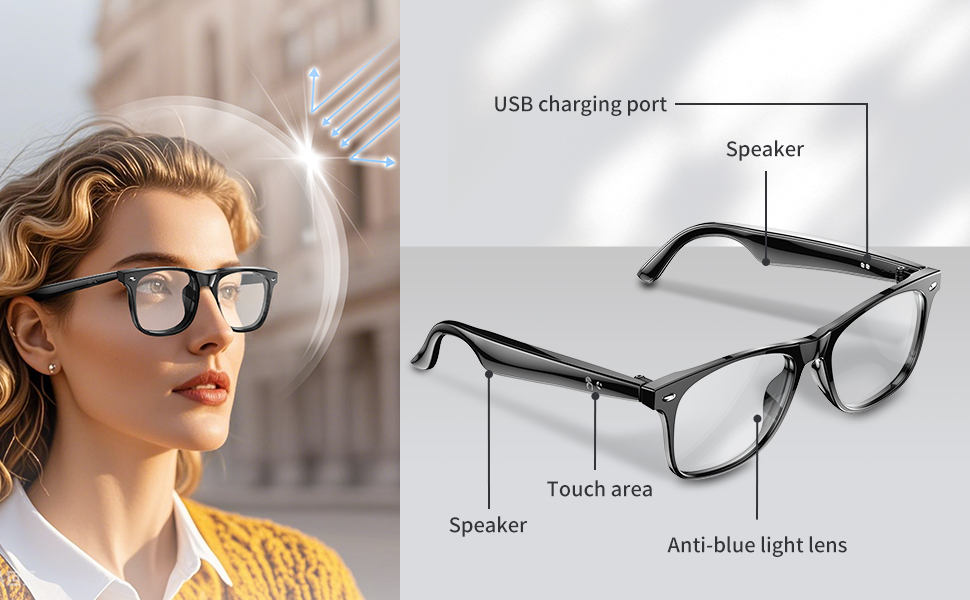 AI Smart Translation Glasses with Color-Changing Lenses & Built-In Speakers for Travel, Meetings and Business mobile detail 5