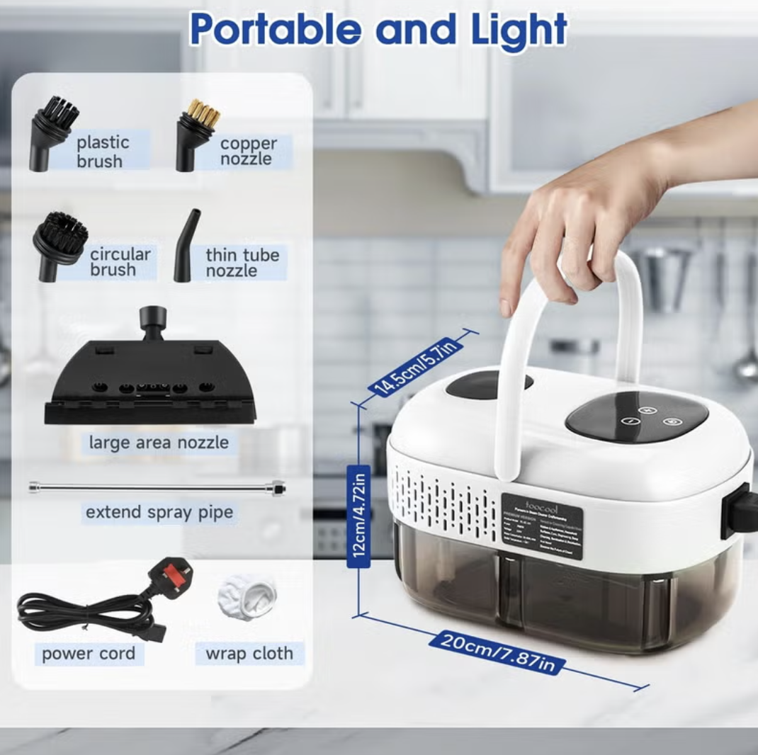 Steam Cleaner, 2500W Pressurized Steamer for Cleaning, Multi-Purpose Steamer for Home, Handheld Steam Cleaner, 15s Fast mobile detail 6
