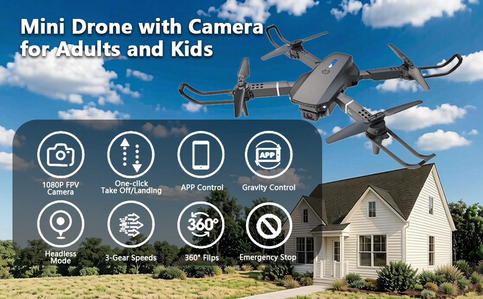 Foldable Drone with 1080P Camera, 2 Batteries & Carrying Case – Beginner-Friendly RC Quadcopter with FPV Video mobile detail 1